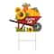 Glitzhome® 2.5ft. Fall Metal Wheel Barrow Pumpkin Yard Stake